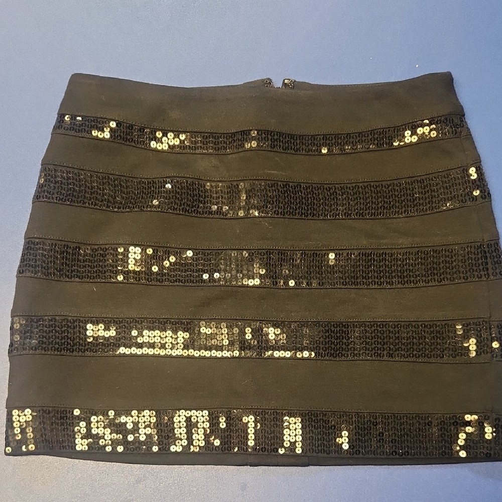 Express Black Sequin Mini Skirt